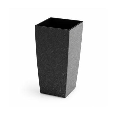 Вазон для квітів Plastkon ELIOT Stone 25x46 см, 8 л (антрацит)