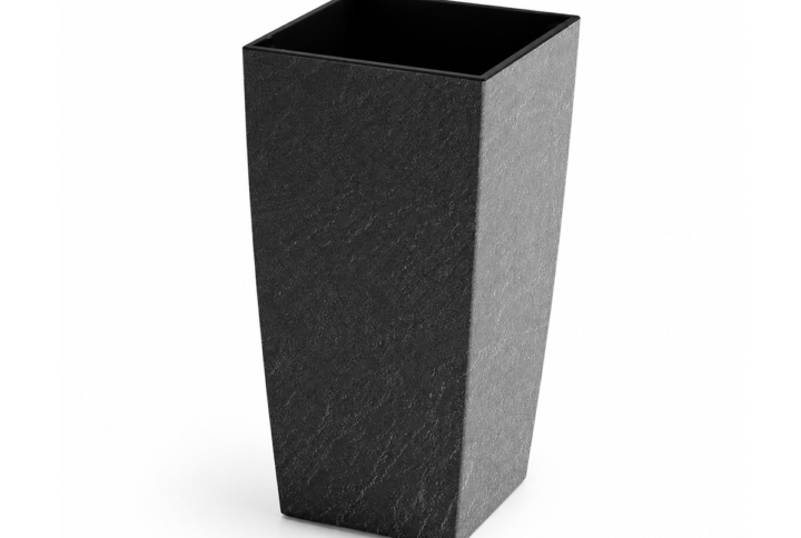 Вазон для квітів Plastkon ELIOT Stone 25x46 см, 8 л (антрацит)