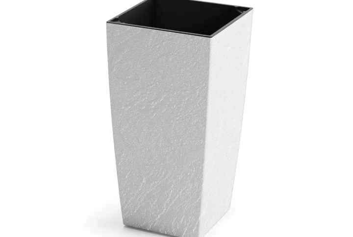 Кашпо для квітів Plastkon ELIOT Stone 25x46 см, 8 л (білий)