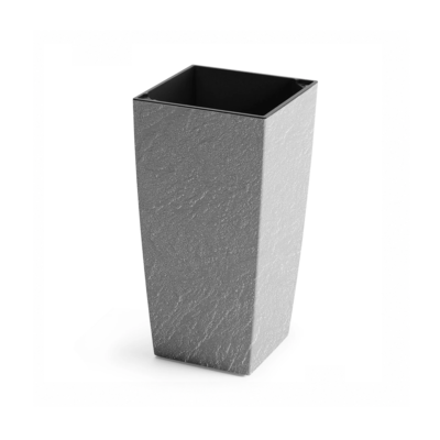 Кашпо для квітів Plastkon ELIOT Stone 25x46 см, 8 л (сірий)