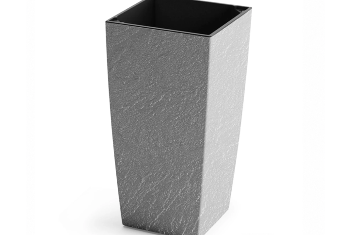 Кашпо для квітів Plastkon ELIOT Stone 25x46 см, 8 л (сірий)