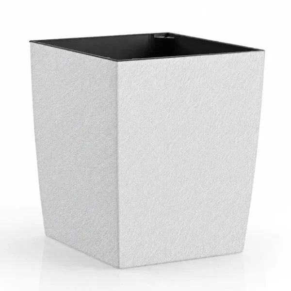 Кашпо Plastkon ELIOT Stone 25×25 см, 4 л (білий)