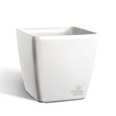 Горщик Plastkon Quadrato 22х22х21 см, 5.4 л (білий)